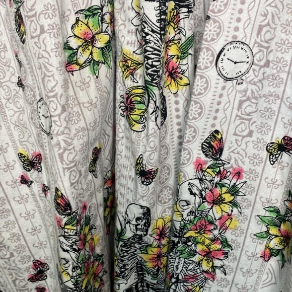 Hell Bunny Floral Skeleton Summer Mini Pin-up Dress S/M - Picture 3 of 9